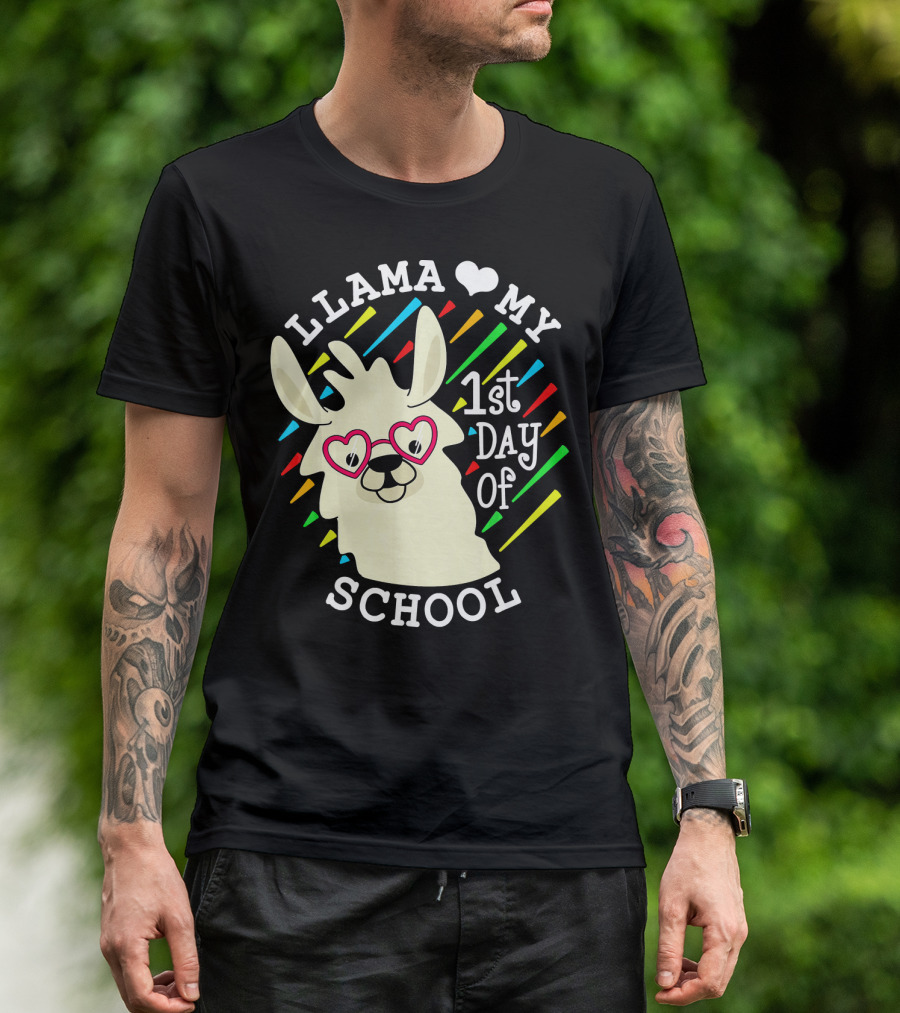 Llama Love My 1st Day Of School T-Shirt