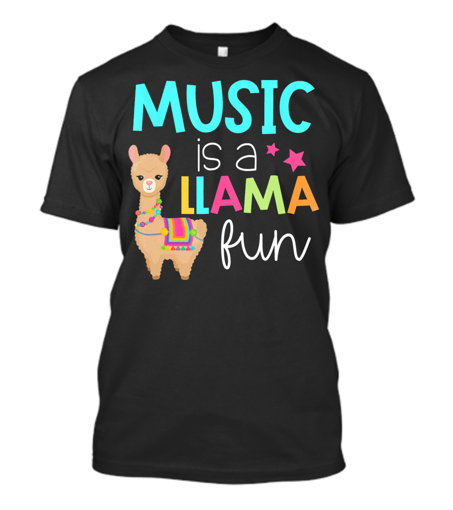 Music Is A Llama Fun T-Shirt