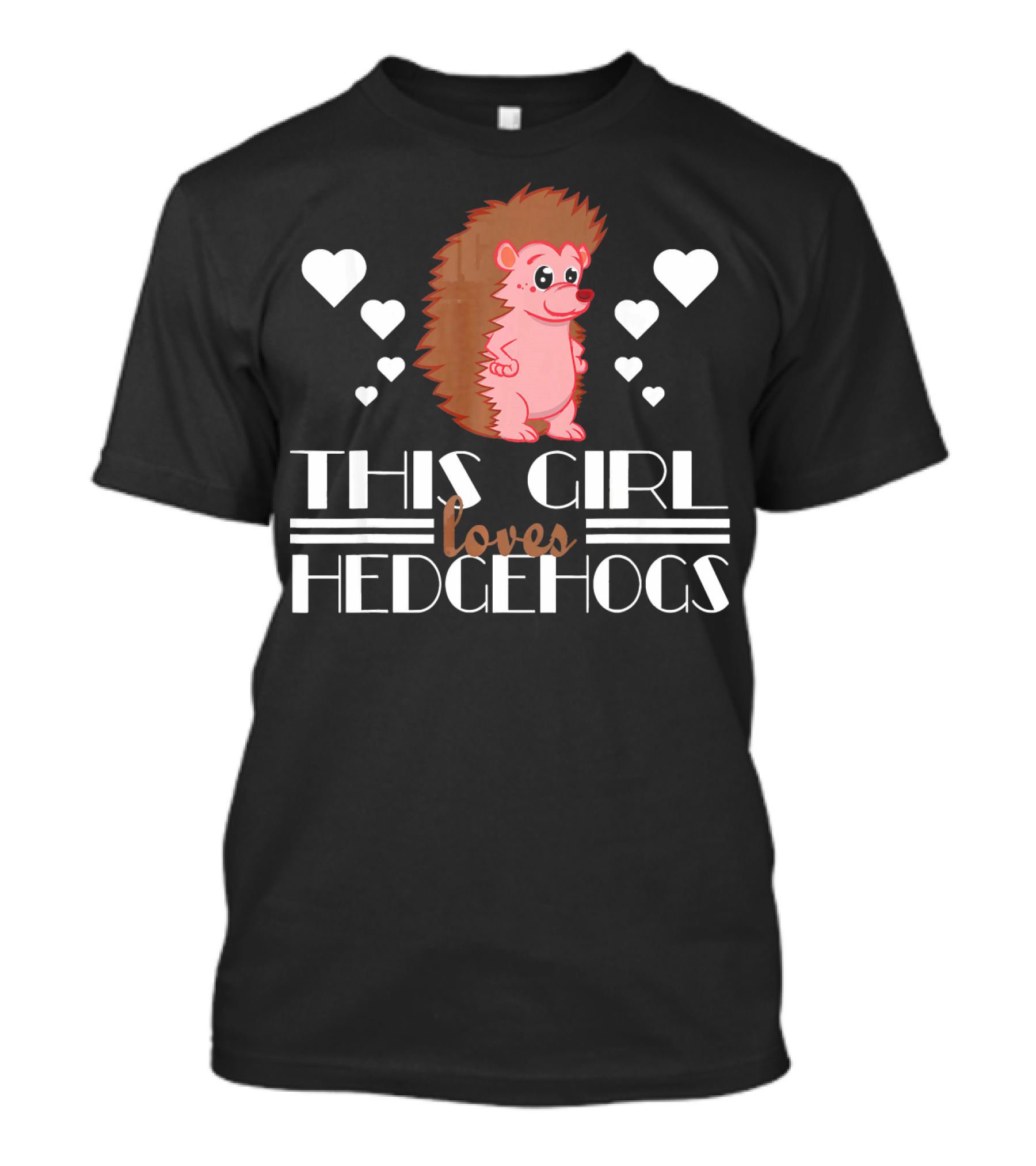 This Girl Loves Hedgehogs Hearts T-Shirt