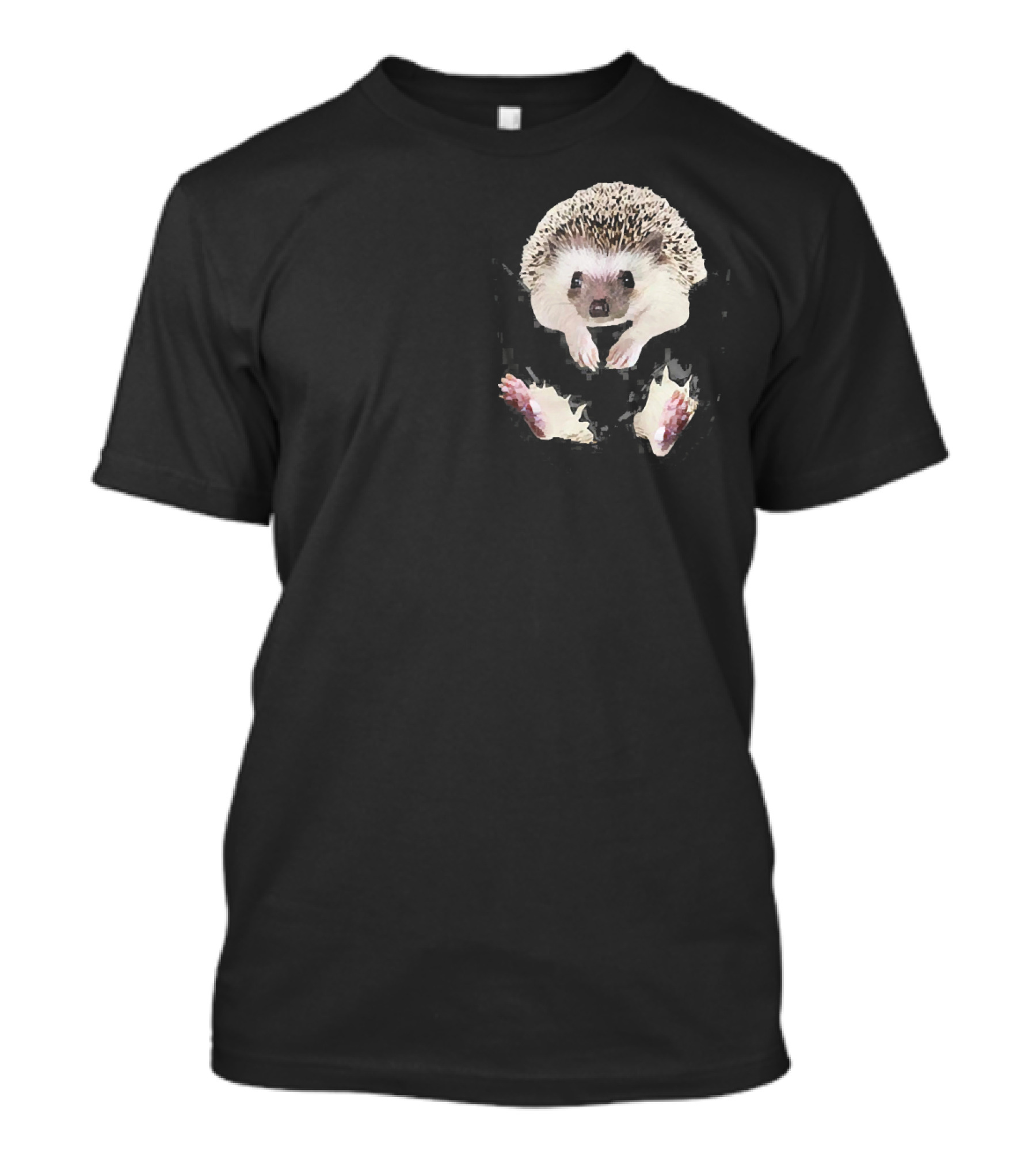 Hedgehog Inside Pocket Funny Love Cute Animal T-Shirt