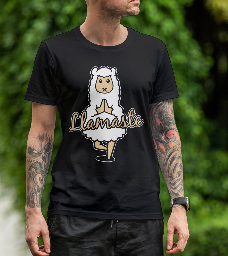 Llamaste Funny Llama Yoga Workout Pose T-Shirt