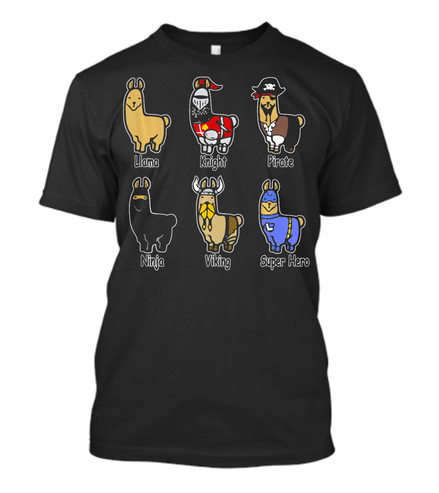 Llama Knight Pirate Ninja Viking Super Hero T-Shirt