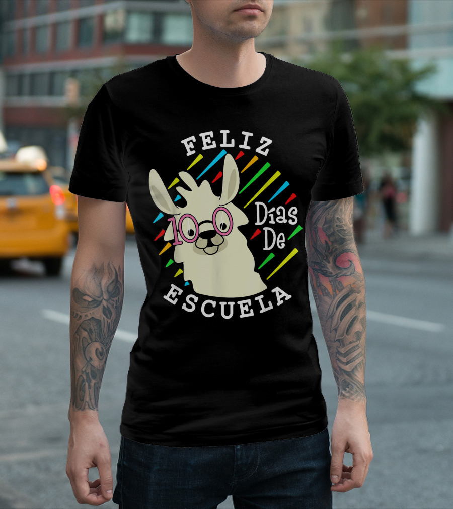 Feliz 100 Días De Escuela Llama Alegre T-Shirt