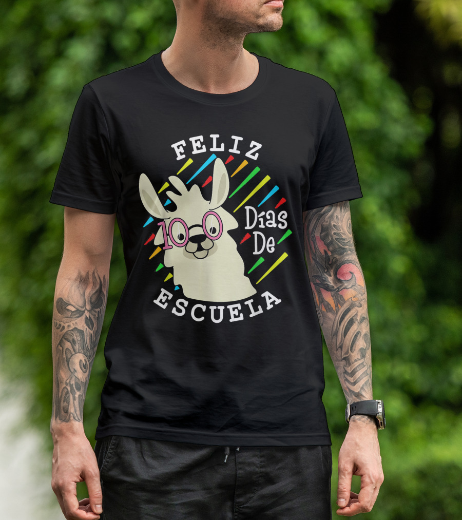 Feliz 100 Días De Escuela Llama Alegre T-Shirt