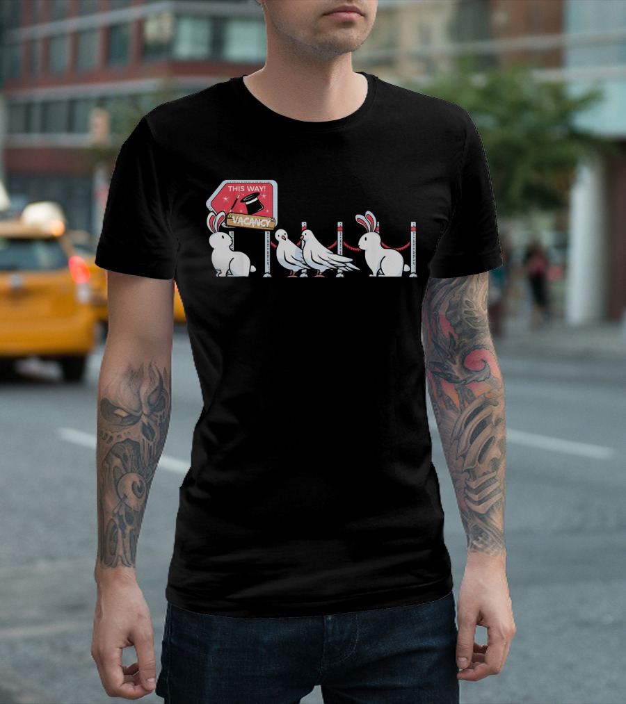 This Way Vacancy Magician Rabbit and Dove T-Shirt