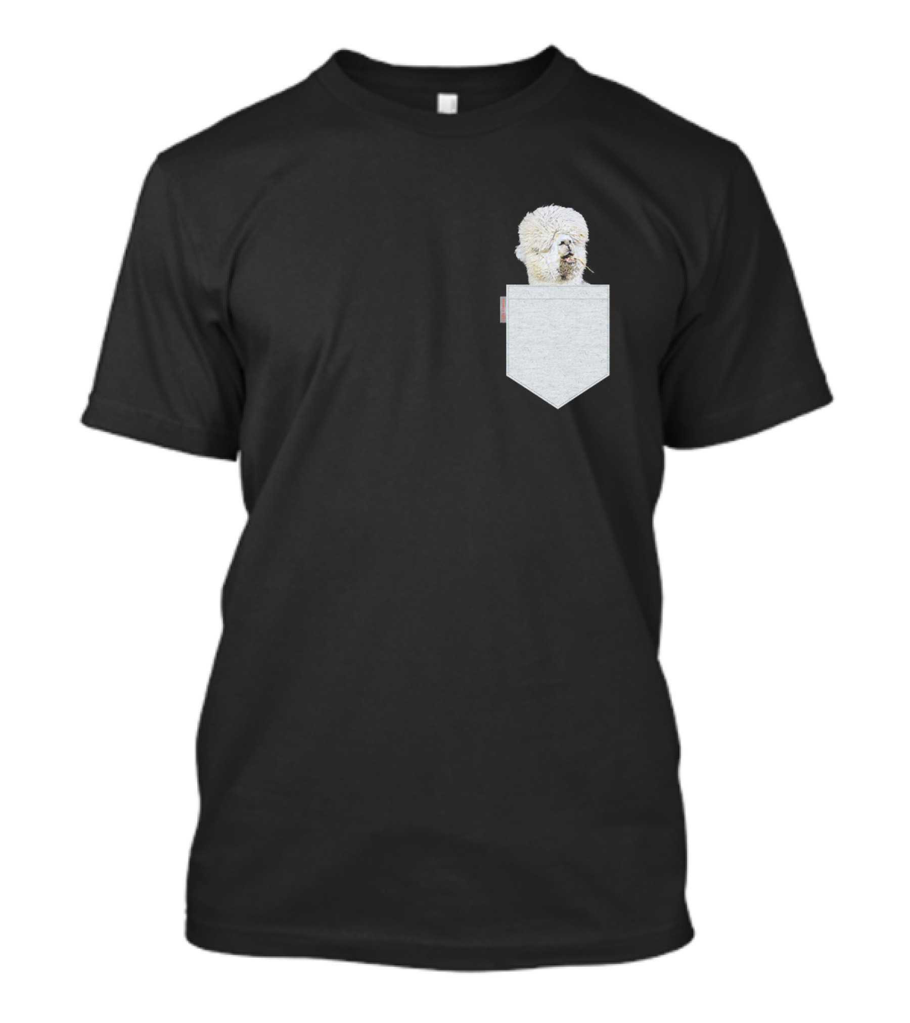 Llama Lover Peeking Out From Pocket T-Shirt