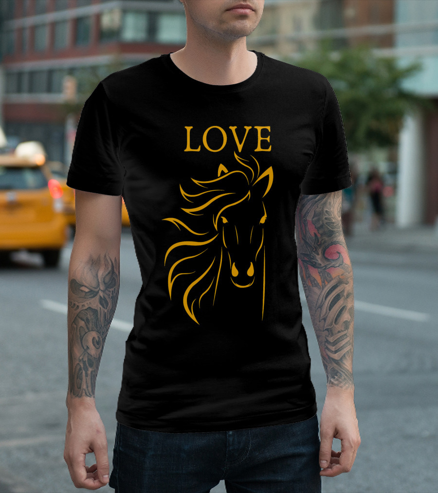 Love Graceful Horse Head Art Deco T-Shirt