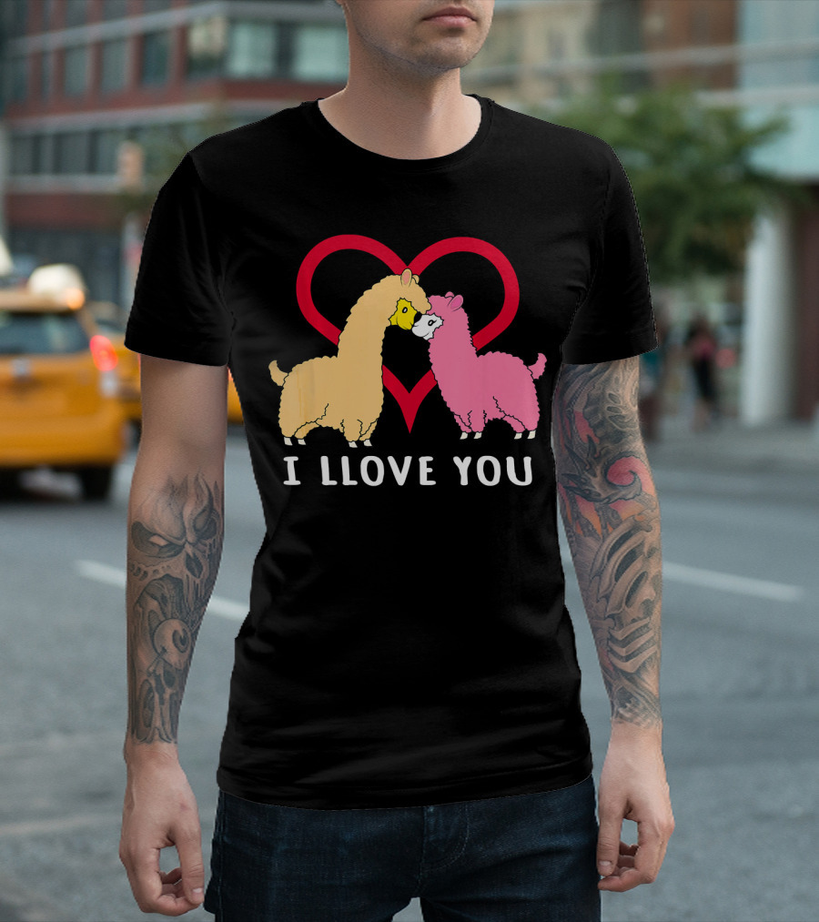 I Llove You Llama Alpaca Heart T-Shirt