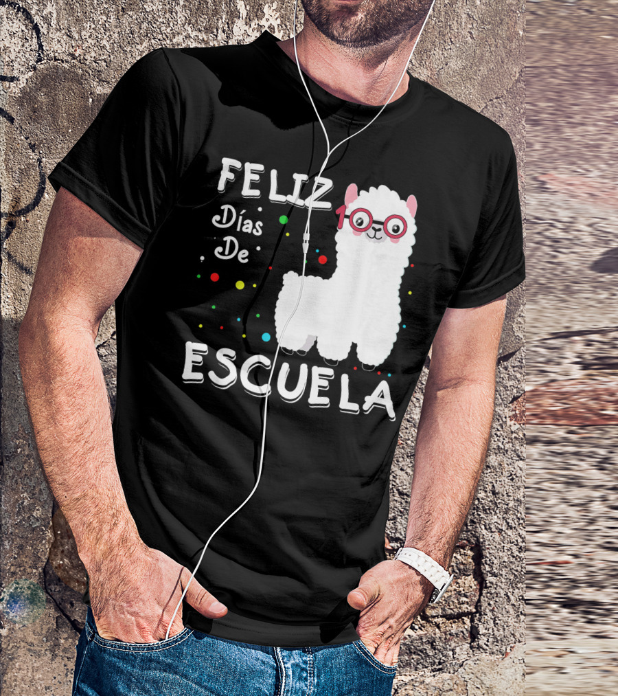 Feliz Días De Escuela Llama 100th Celebración Colorida T-Shirt