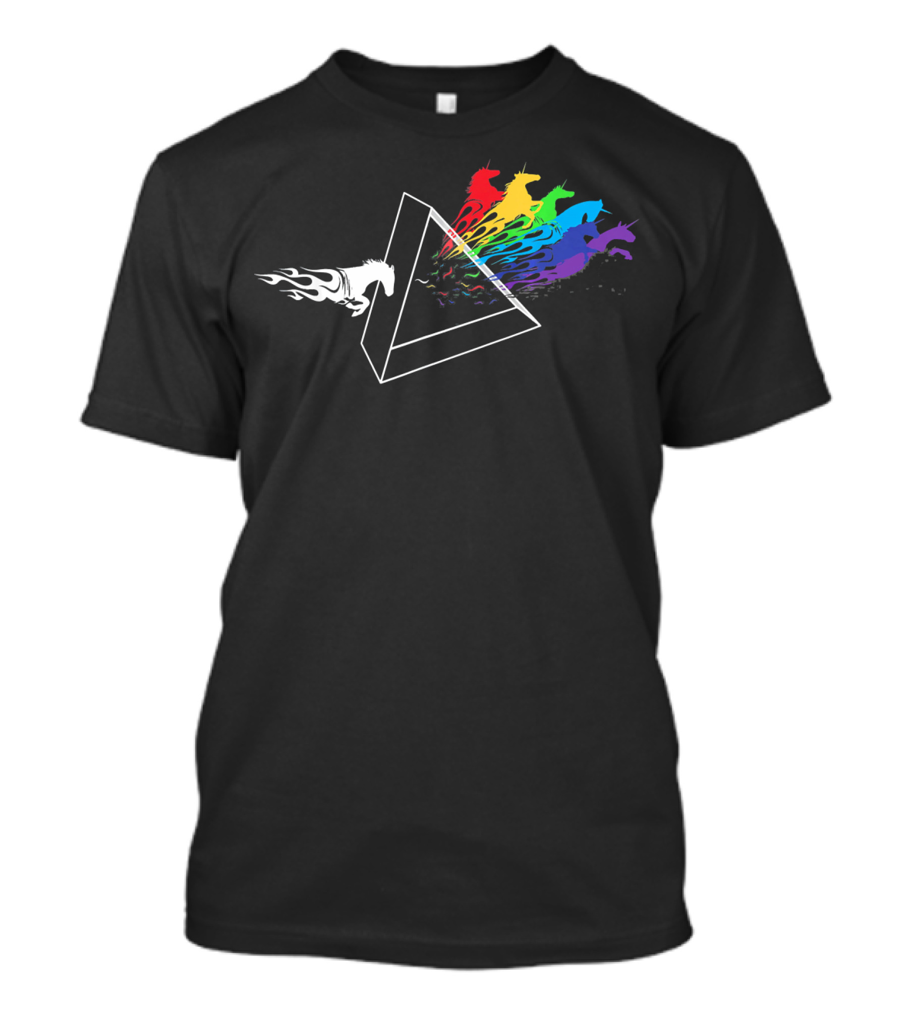 Horse Lover Prism Horseshow Rodeo Spectrum Burst T-Shirt