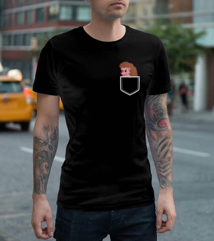 Hedgehog Pocket Novelty With Cute Hedgehog T-Shirt