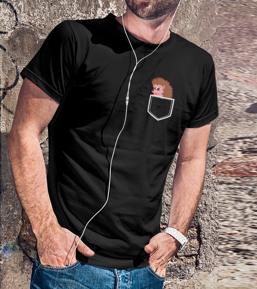 Hedgehog Pocket Novelty With Cute Hedgehog T-Shirt