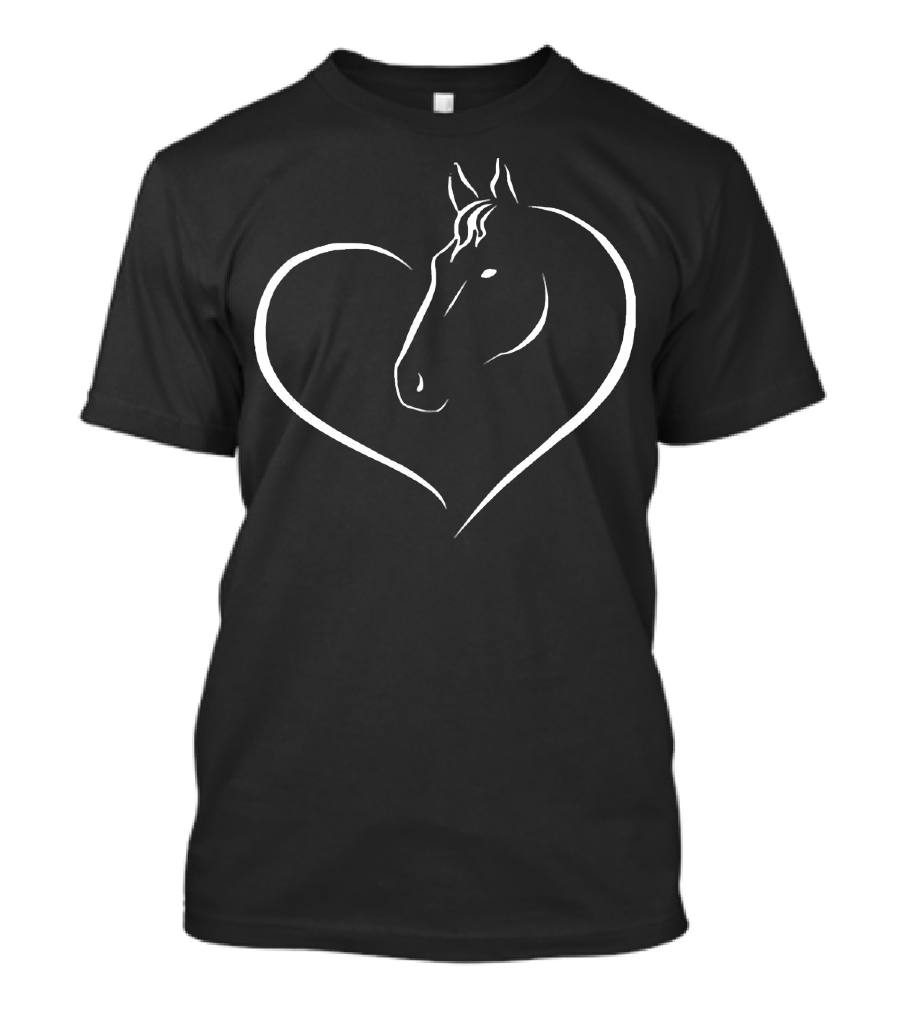 I Love Horses Heart Shape Equine T-Shirt
