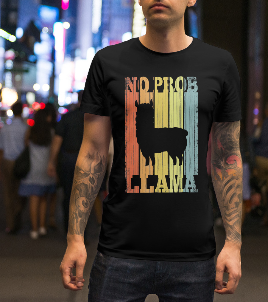 No Prob Llama Retro Vintage T-Shirt