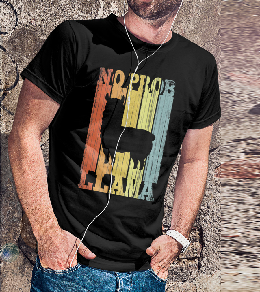 No Prob Llama Retro Vintage T-Shirt