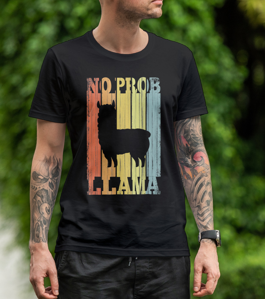 No Prob Llama Retro Vintage T-Shirt