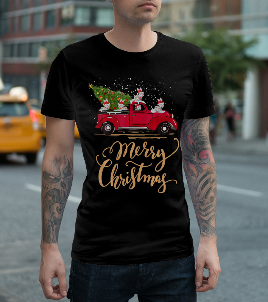 Merry Christmas Rabbit Drive Christmas Tree Truck T-Shirt