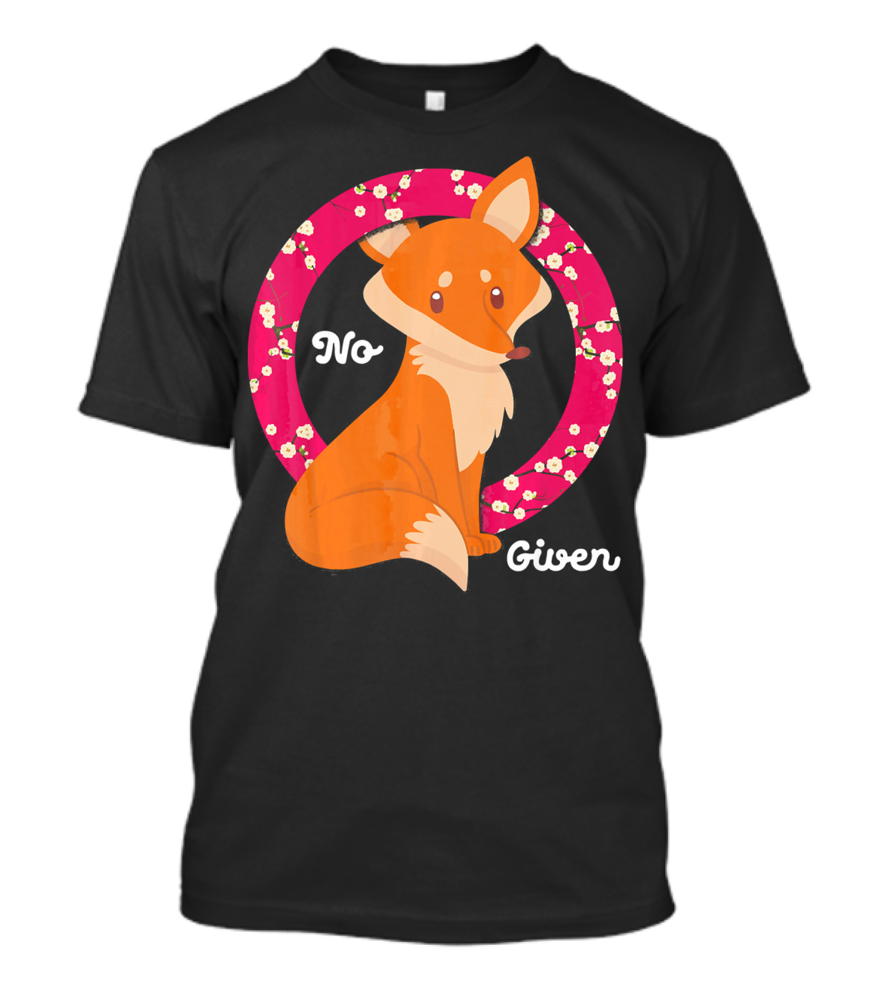 Sassy No Fox Given Pretty Cute Sarcasm Fox Floral Circle T-Shirt