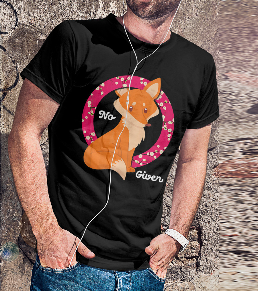 Sassy No Fox Given Pretty Cute Sarcasm Fox Floral Circle T-Shirt