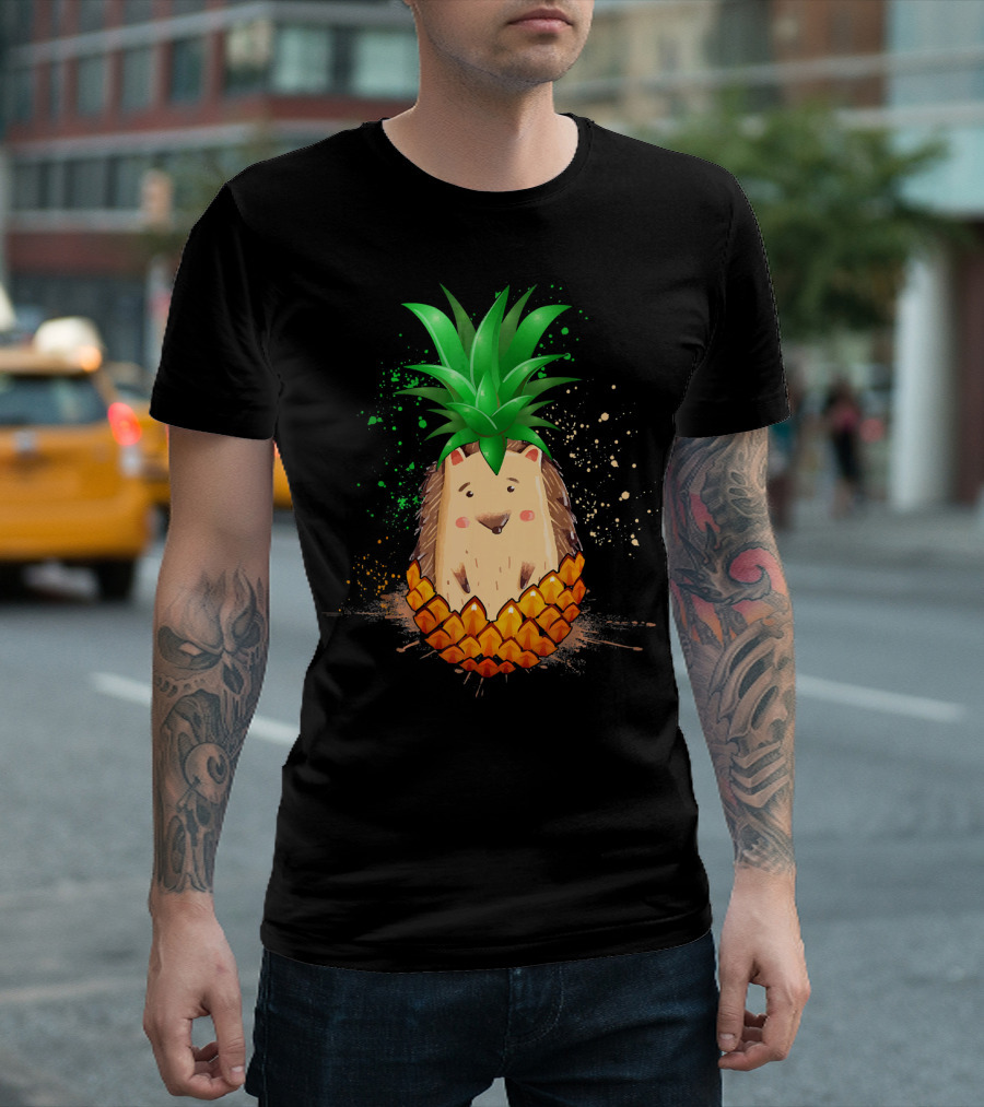 Pinehog Hedgehog Pineapple Summer Vacation Fun T-Shirt