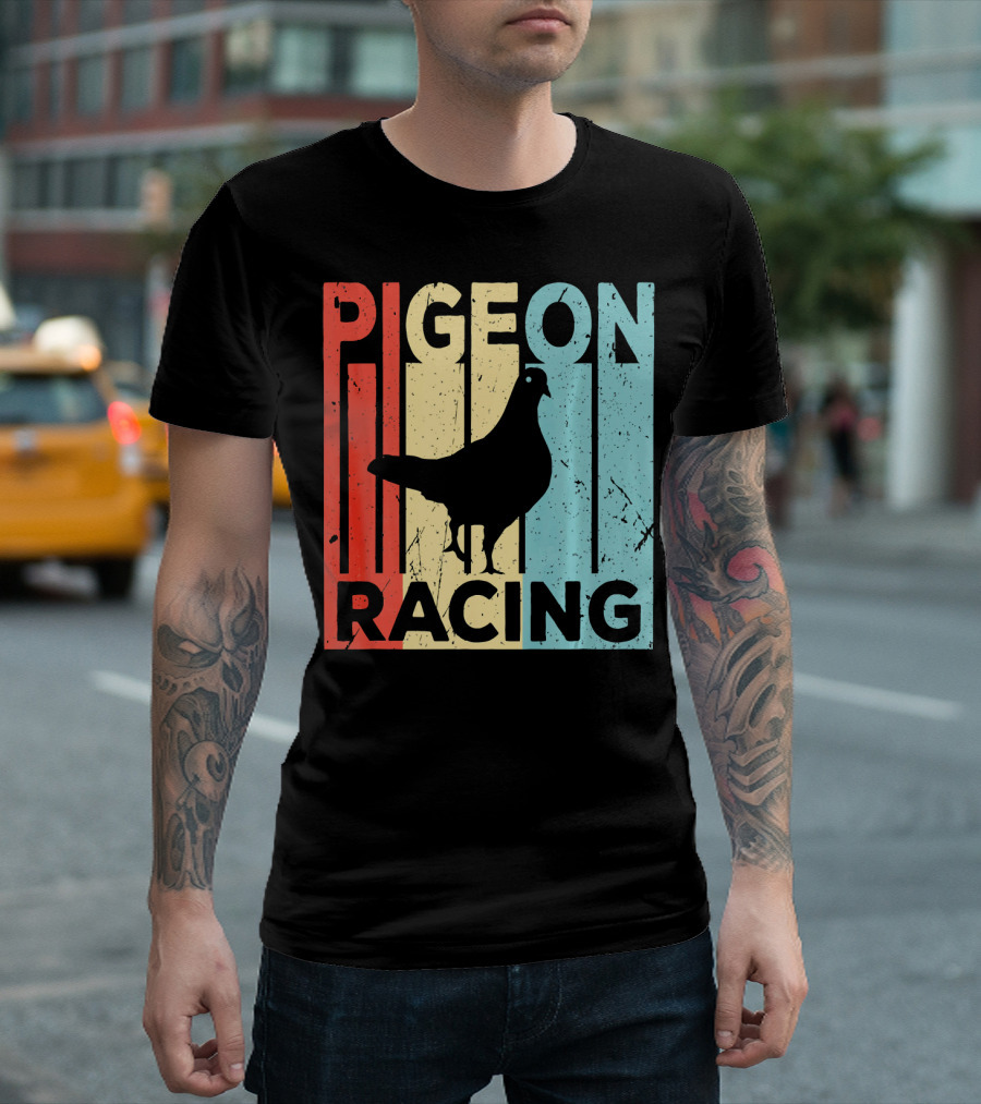 Pigeon Racing Retro Silhouette Vintage Colors T-Shirt