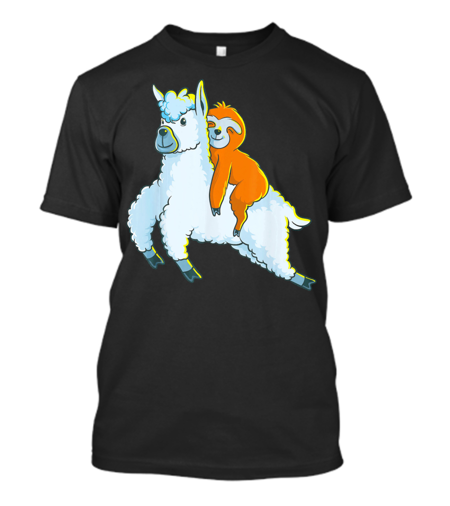 Sloth Riding Llama Cute Animal Adventure T-Shirt