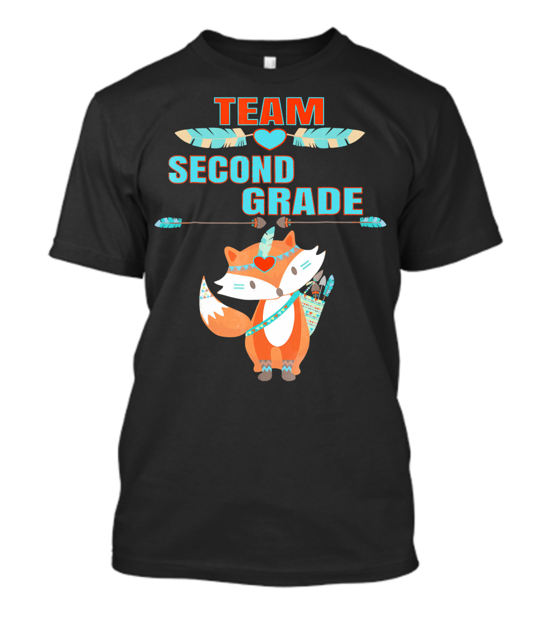 Team Second Grade Fox With Feathers And Arrows T-Shirt