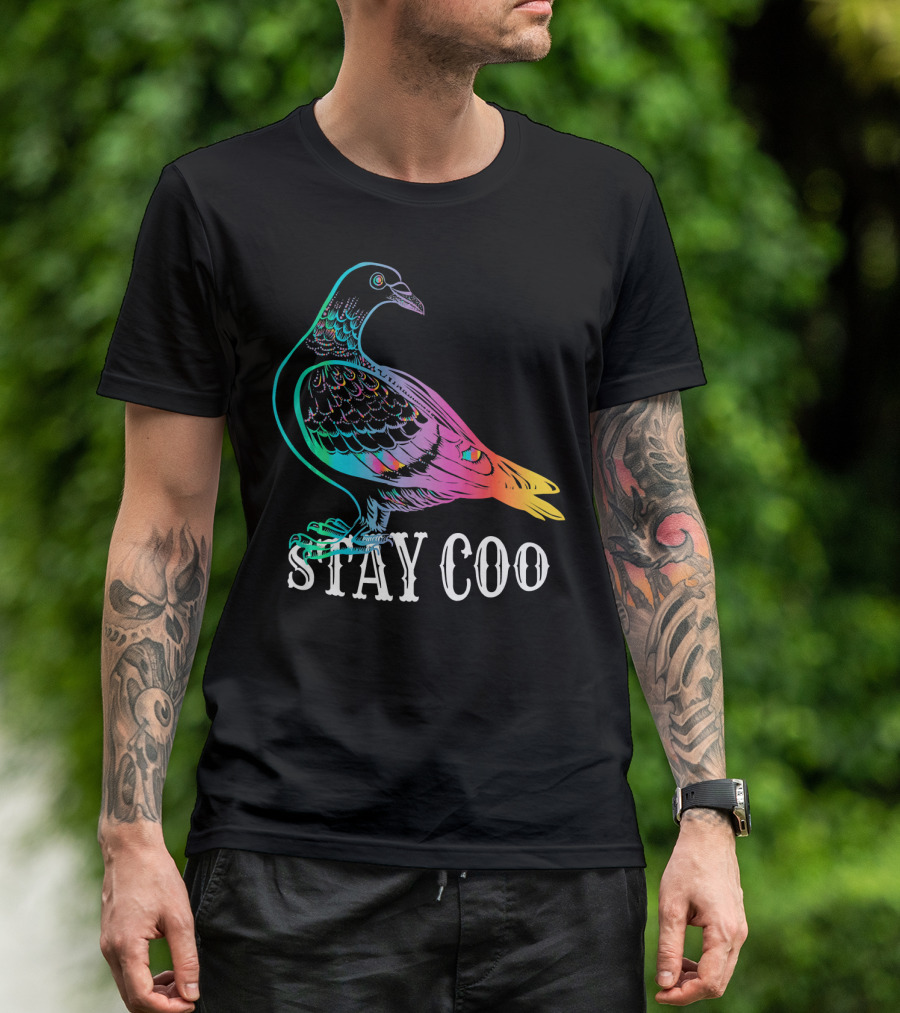 Stay Coo Rainbow Pigeon Funny Love Birds T-Shirt