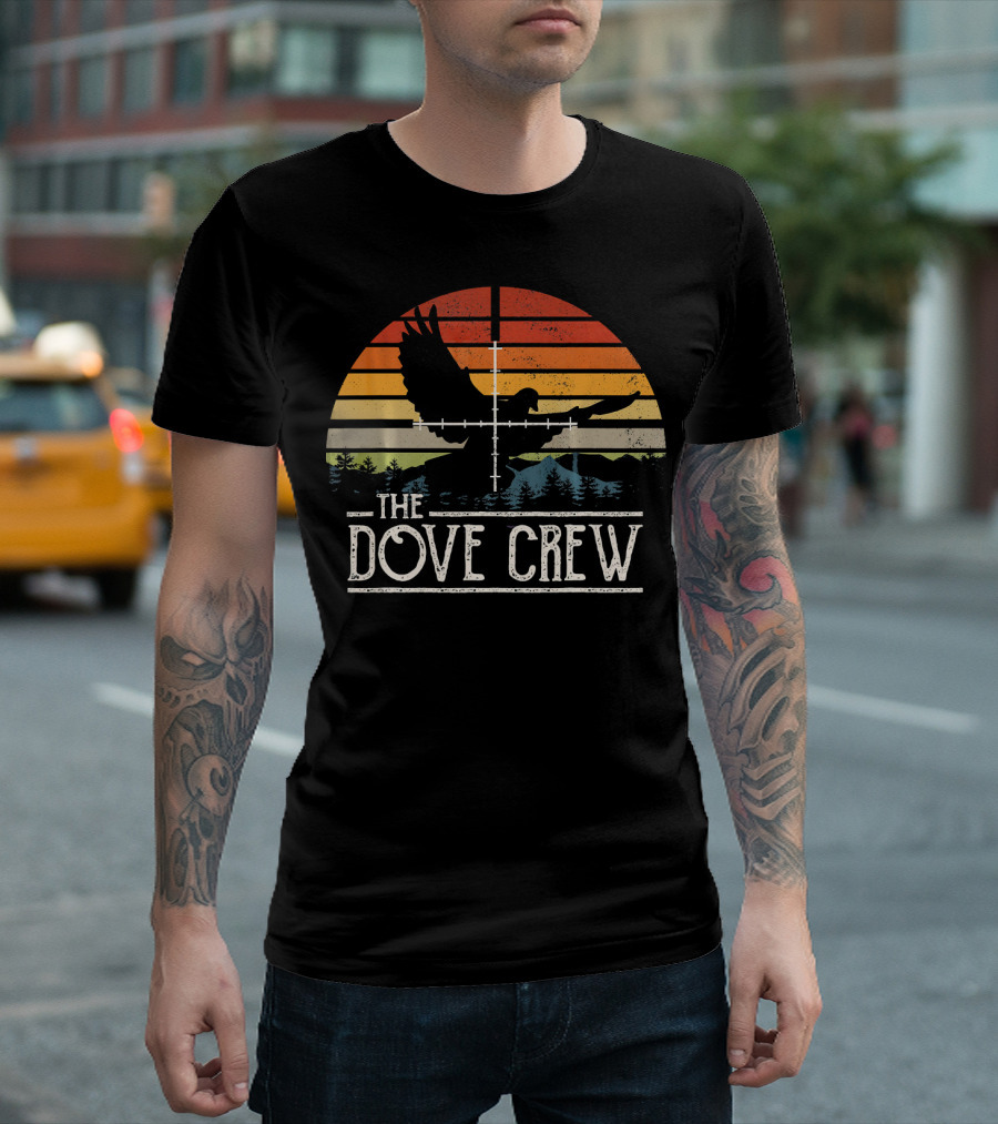 The Dove Crew Vintage Sunset Crosshairs Forest Scene T-Shirt