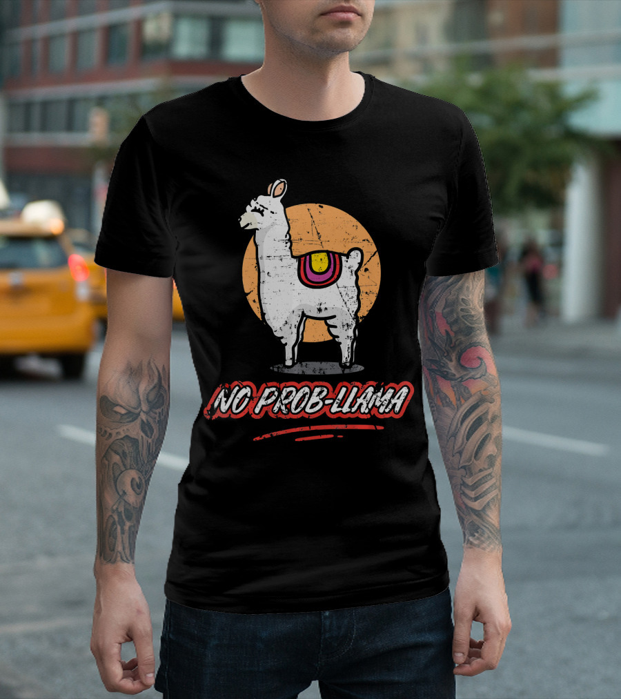 No Prob Llama Alpaca Moon T-Shirt