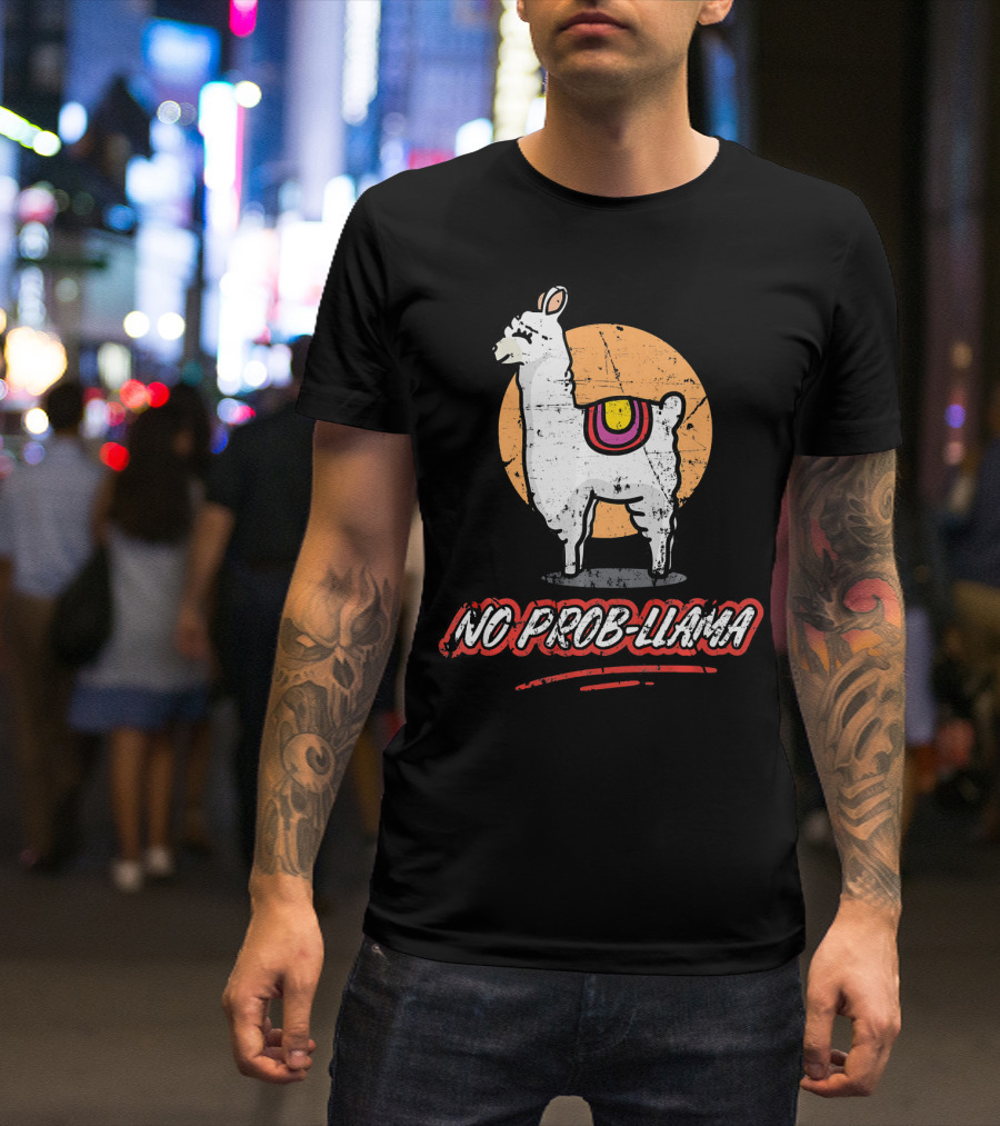 No Prob Llama Alpaca Moon T-Shirt