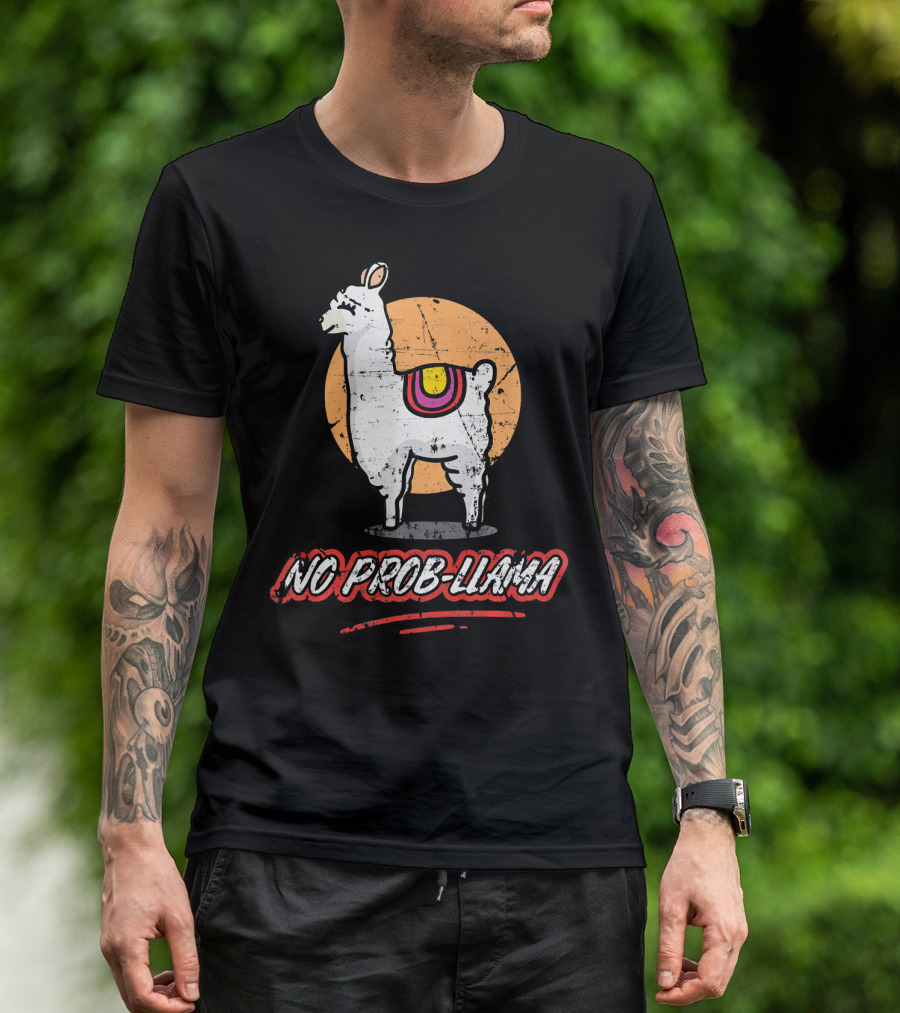 No Prob Llama Alpaca Moon T-Shirt
