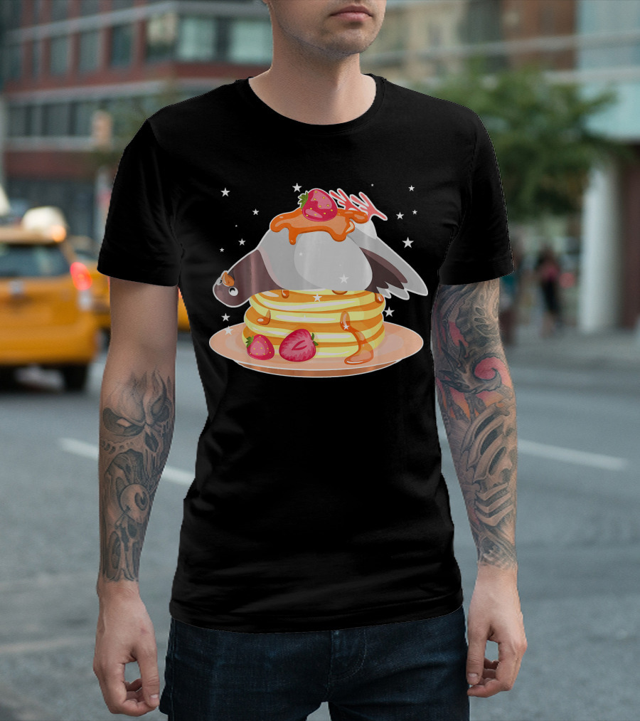 Pigeon Pancake with Strawberries and Maple Drizzle T-Shirt