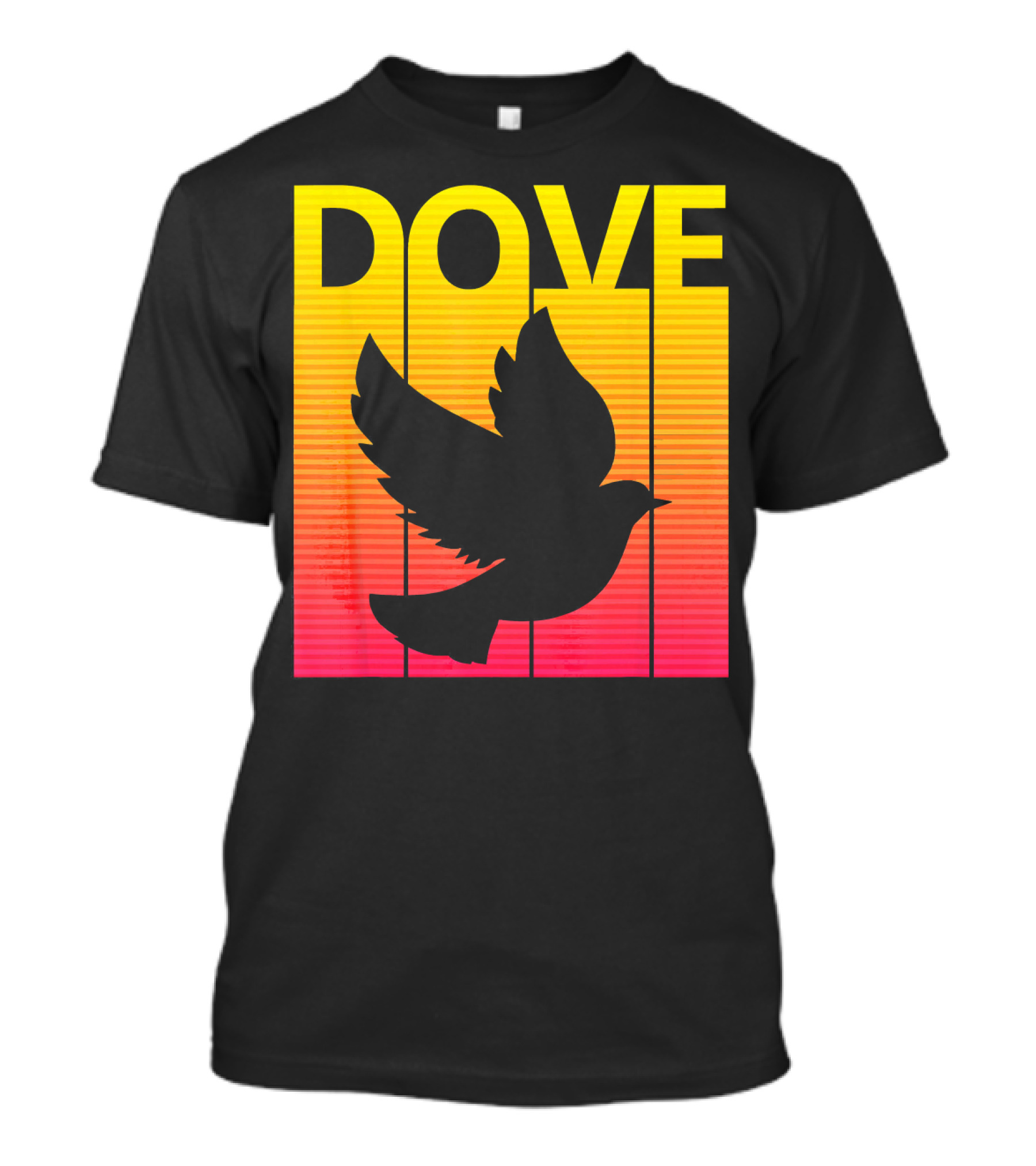 Spooky Dove Bird Retro Sunset T-Shirt