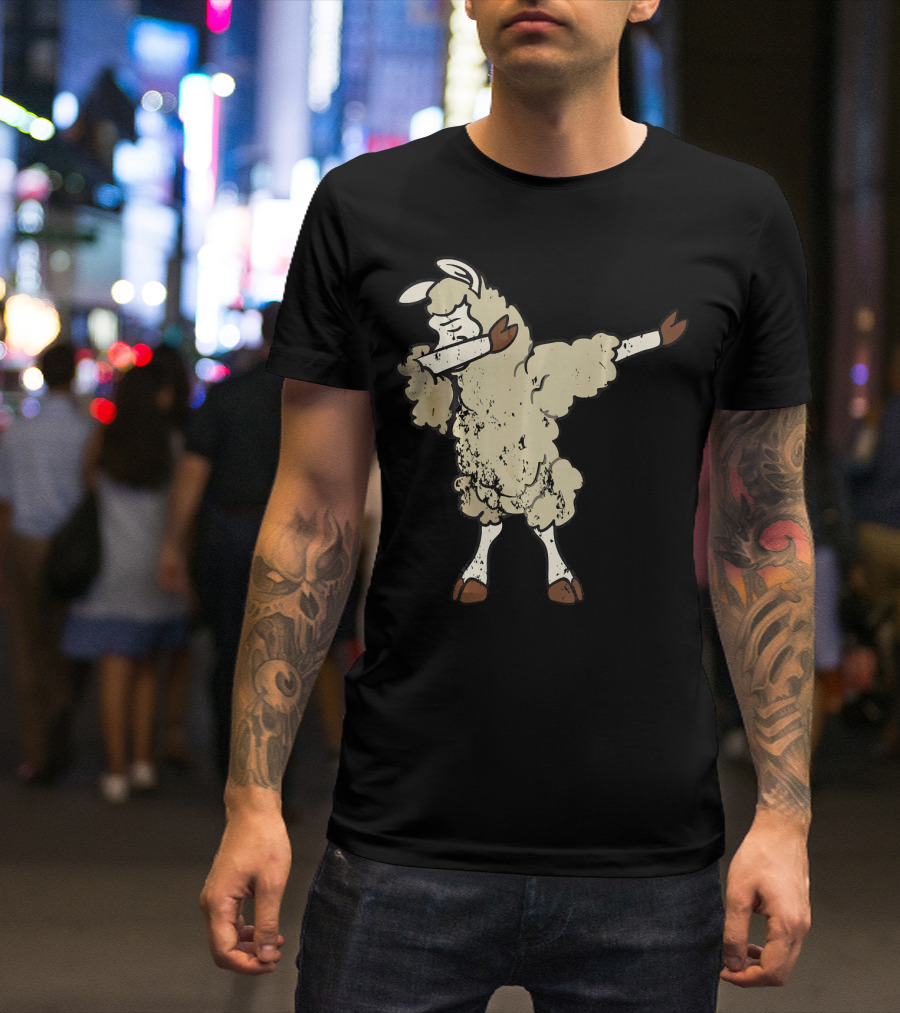Retro Vintage Grunge Sheep Dabbing Dab T-Shirt