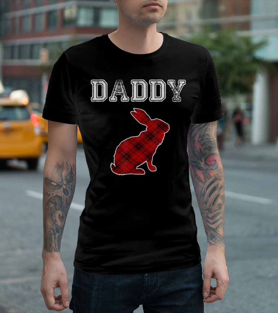 Daddy Red Plaid Rabbit Buffalo T-Shirt