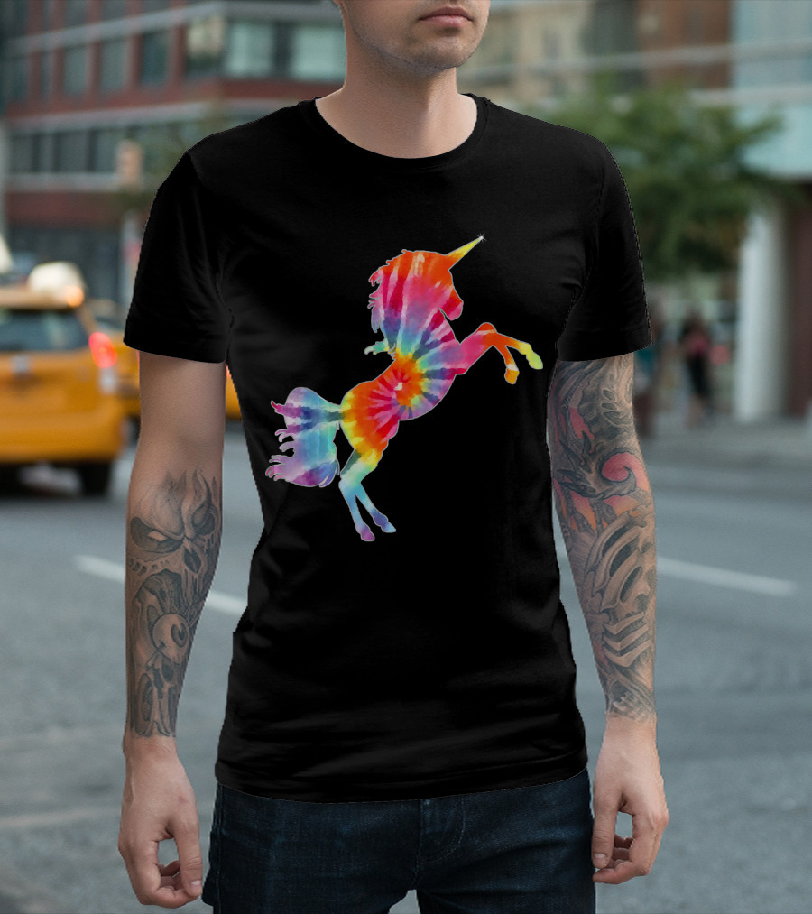 Tie Dye Rainbow Unicorn Magical Creature T-Shirt