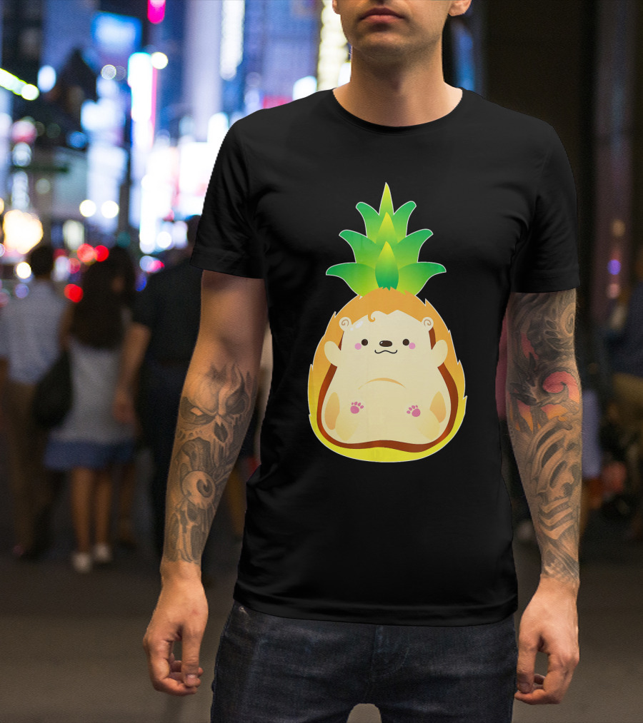 Pinehog Hedgehog Pineapple Cute Cartoon Crossover T-Shirt