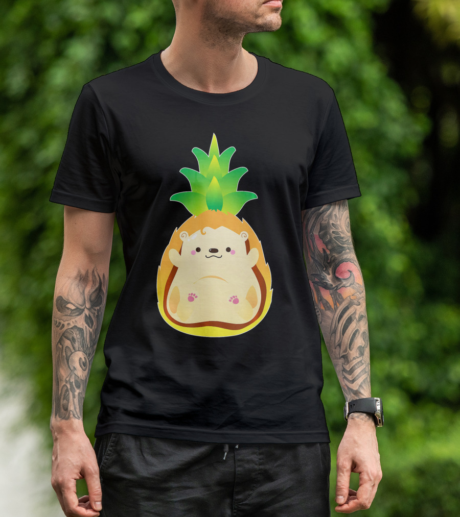 Pinehog Hedgehog Pineapple Cute Cartoon Crossover T-Shirt
