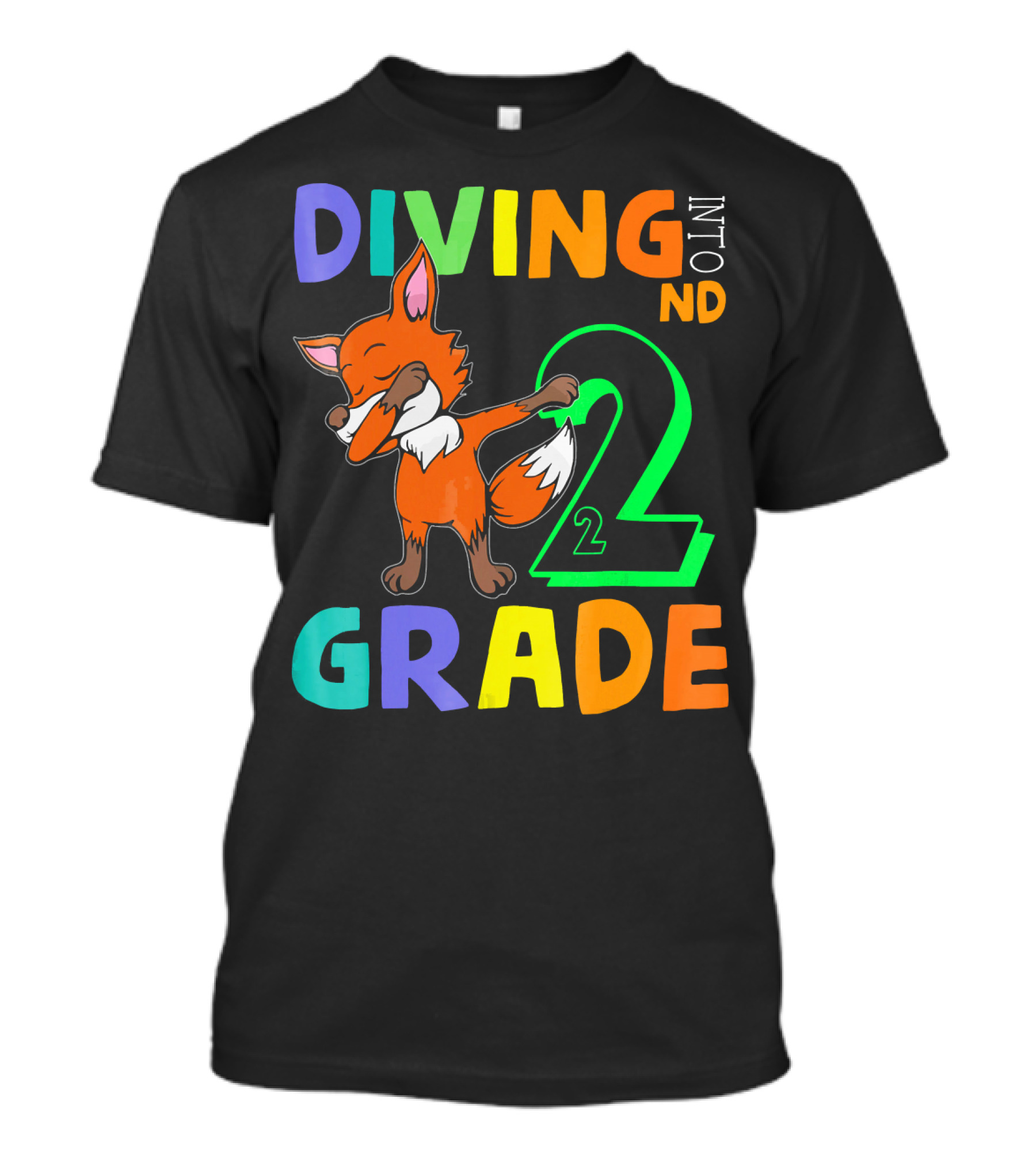 Diving Into 2nd Grade Fox Dabbing T-Shirt