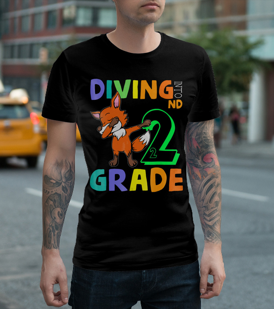 Diving Into 2nd Grade Fox Dabbing T-Shirt