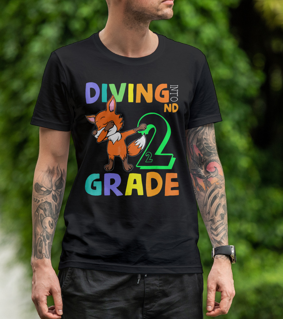 Diving Into 2nd Grade Fox Dabbing T-Shirt