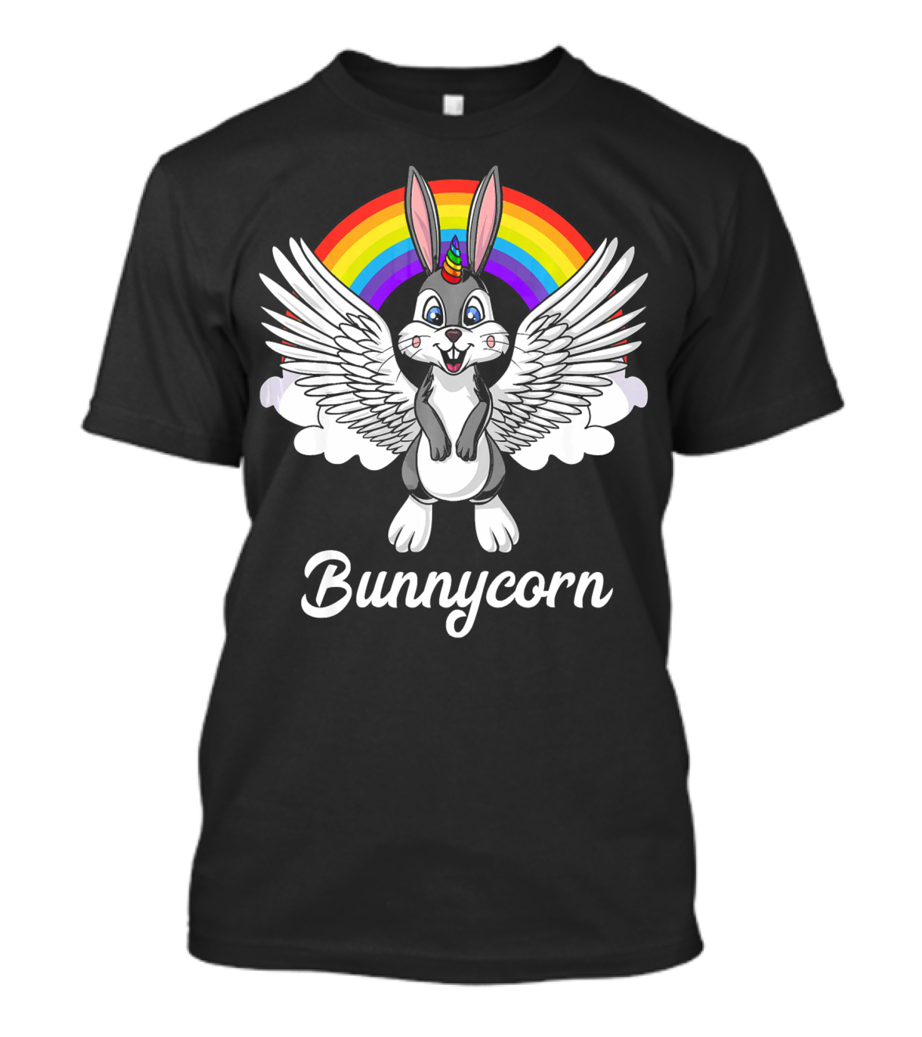 Bunnycorn Cute Rabbit Unicorn With Wings And Rainbow T-Shirt