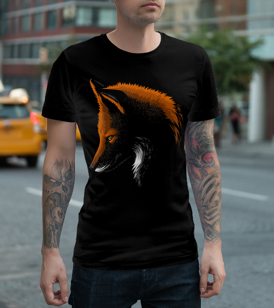 Shadow Face Fox Beautiful Animal T-Shirt