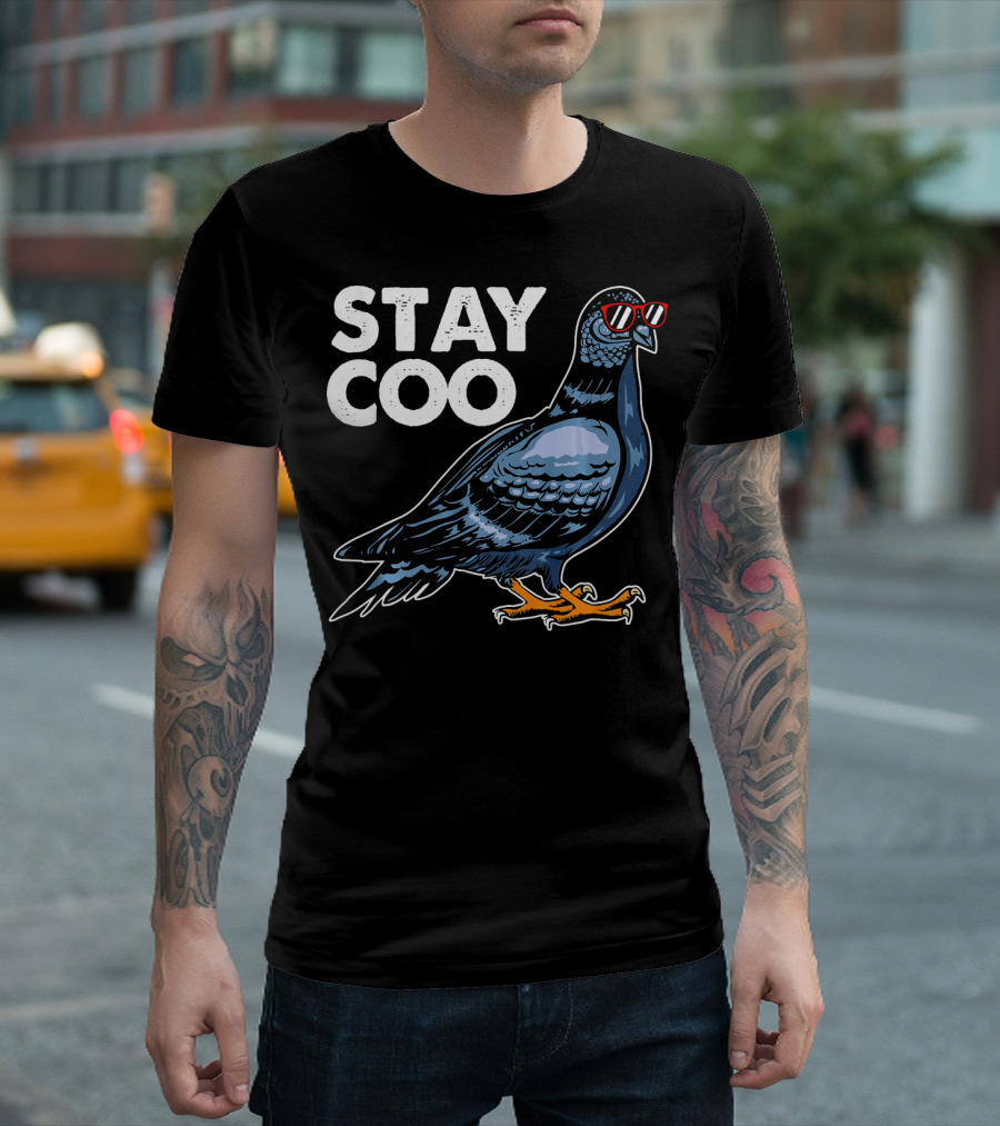 Stay Coo Pigeon with Sunglasses T-Shirt