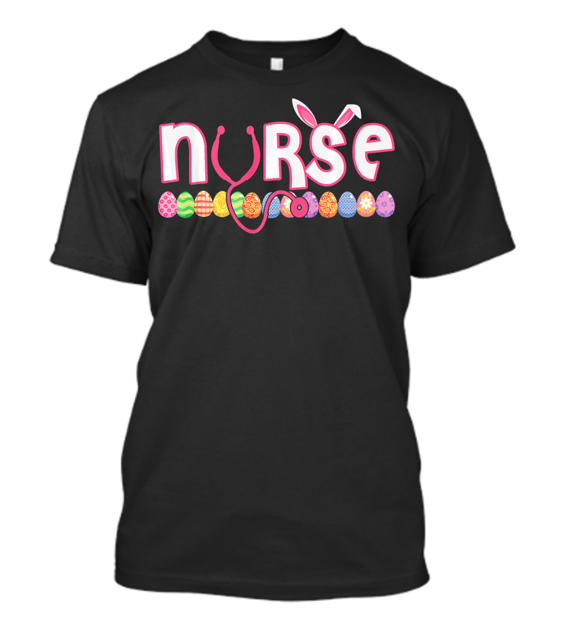 Nurse Easter Bunny Stethoscope Eggs T-Shirt