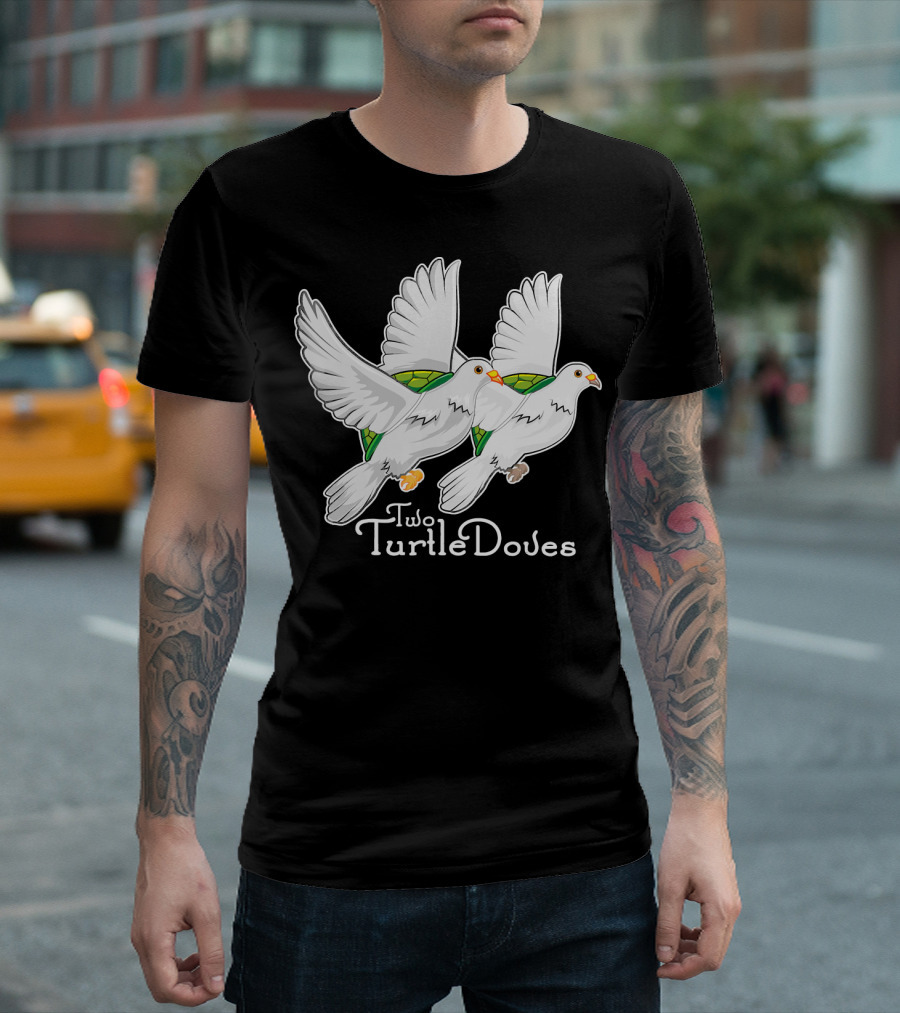 Two Turtle Doves 12 Days of Christmas Song Festive Birds T-Shirt