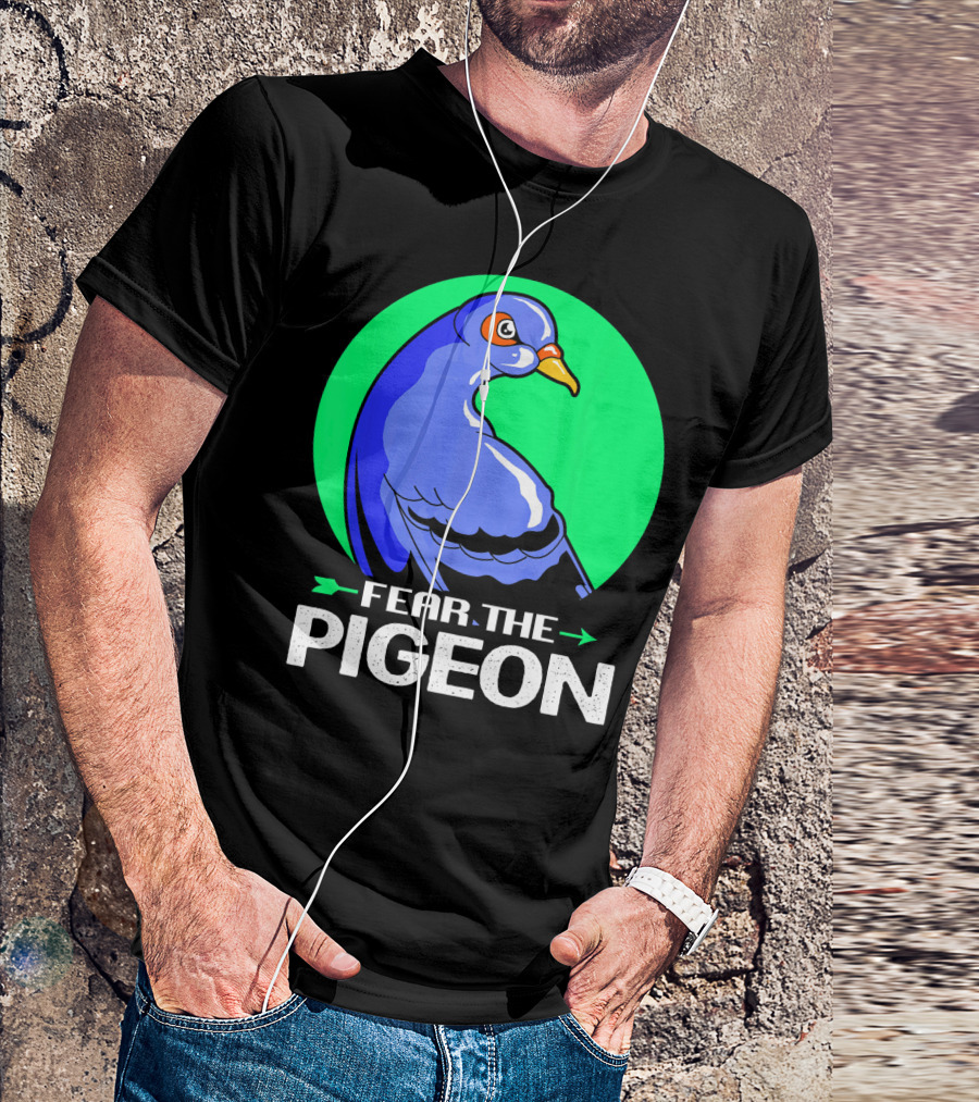 Fear The Pigeon Arrows Bold Green Circle T-Shirt