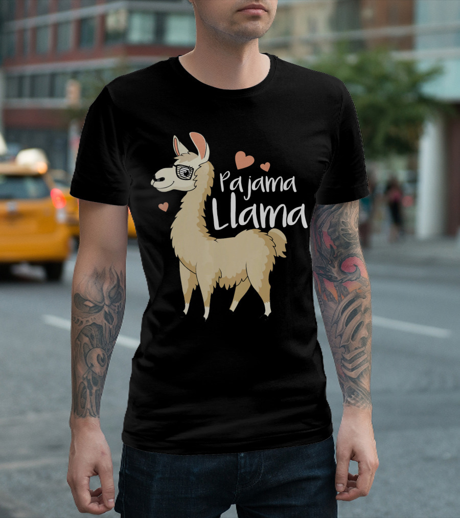 Pajama Llama Men Papa Dad Be Llama T-Shirt