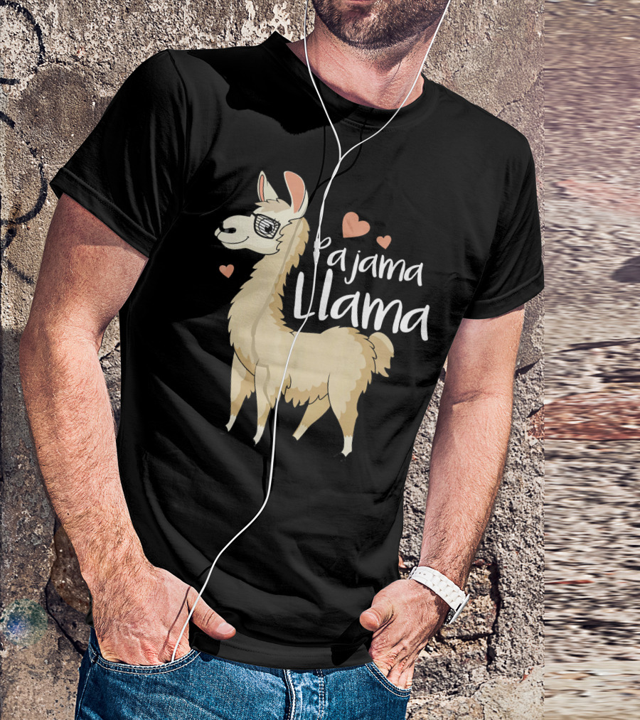 Pajama Llama Men Papa Dad Be Llama T-Shirt